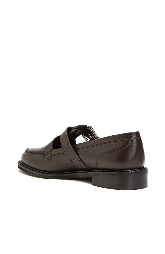 Acı Kahve Toka Detaylı Kadın Deri Loafer