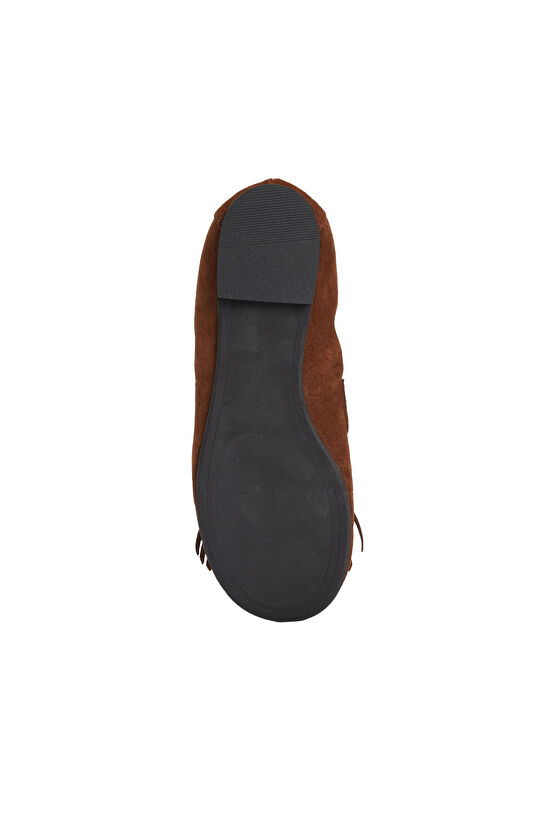 Kahverengi Kadın Günlük Rahat Süet Loafer
