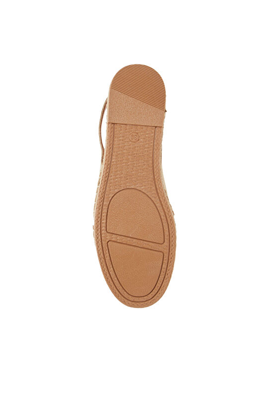 Bej Lastik Detaylı Kadın Süet Espadril