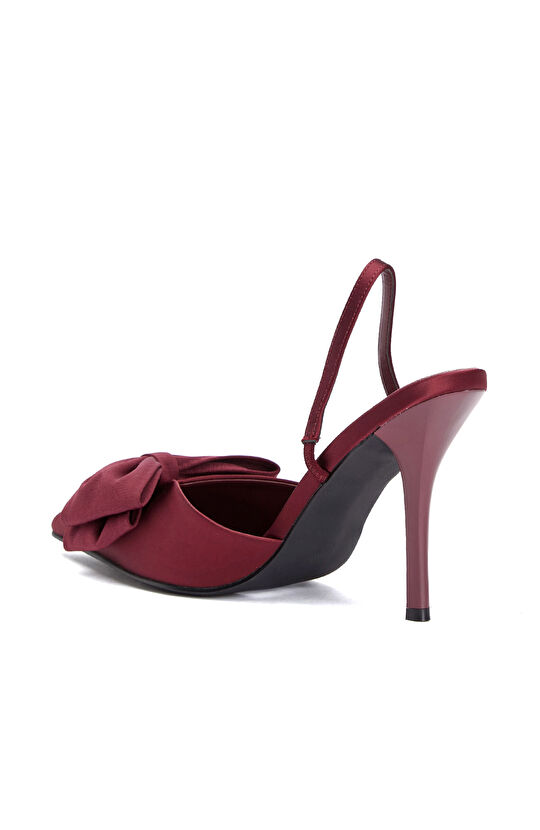 Burgundy Buckle Detailed Stiletto