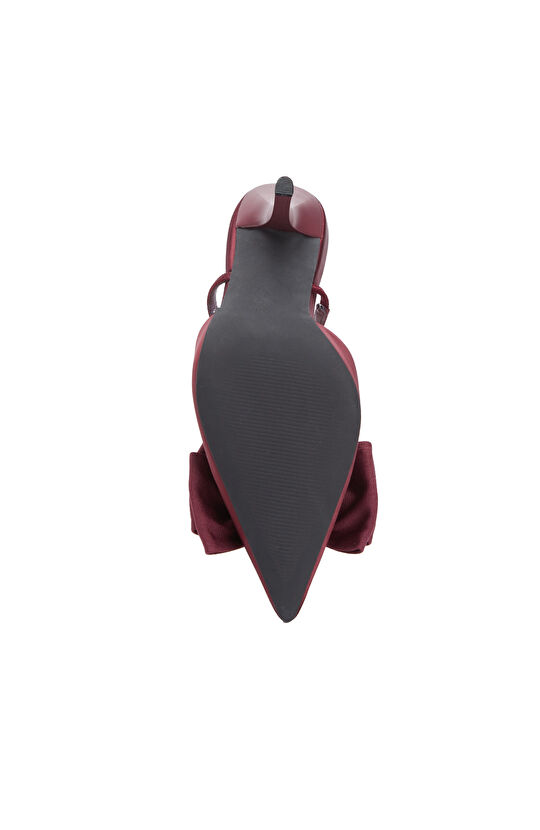 Burgundy Buckle Detailed Stiletto