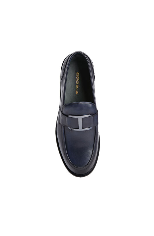 Lacivert Toka Detaylı Erkek Deri Loafer