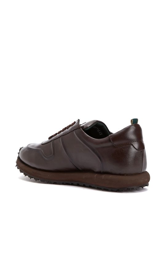 Bitter Brown Embossed Patterned Men's Leather Sneakers