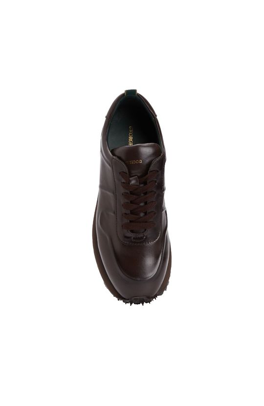 Bitter Brown Embossed Patterned Men's Leather Sneakers