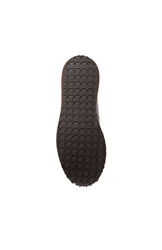 Brown Pattern Detailed Men's Leather Sneakers