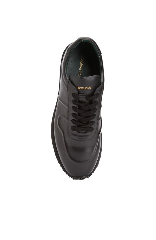 Siyah Silikon Kabartma Desenli Erkek Deri Sneaker