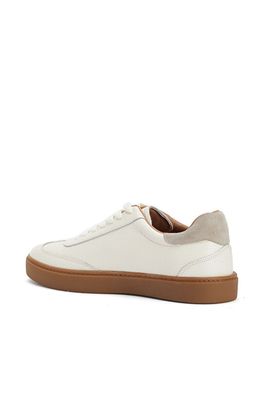 Ekru Erkek Floter Deri Sneaker