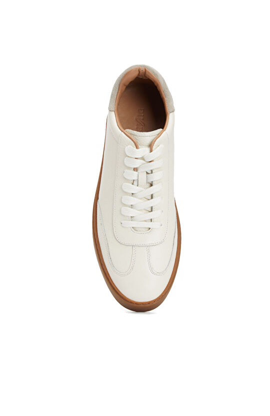 Ekru Erkek Floter Deri Sneaker