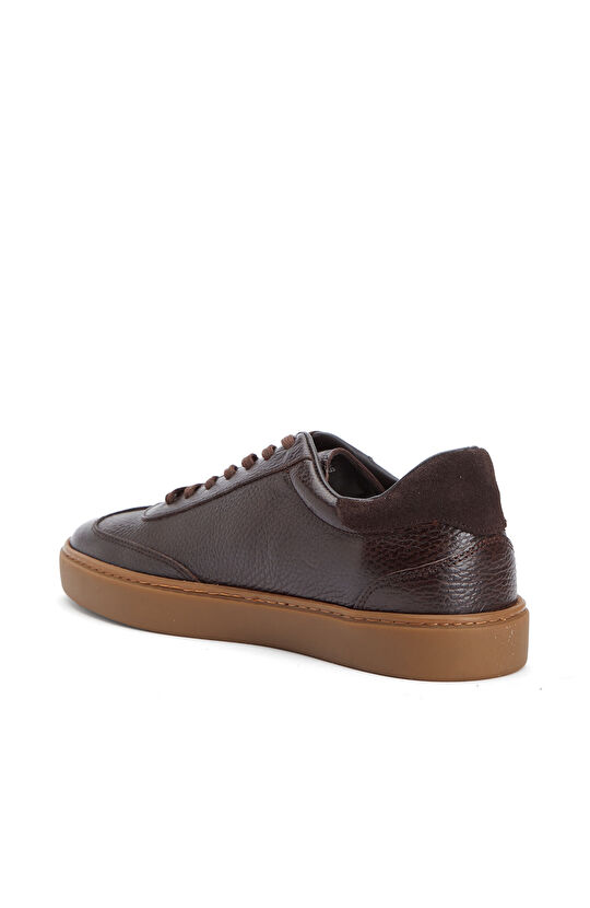 Kahverengi Erkek Floter Deri Sneaker