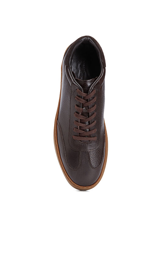 Kahverengi Erkek Floter Deri Sneaker