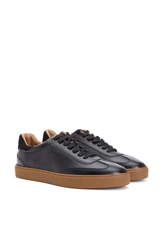 Siyah Erkek Floter Deri Sneaker
