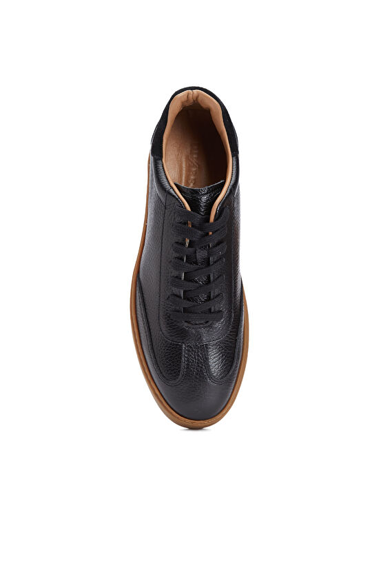 Siyah Erkek Floter Deri Sneaker