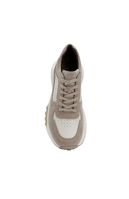 Ekru Bej Günlük Rahat Erkek Süet Sneaker