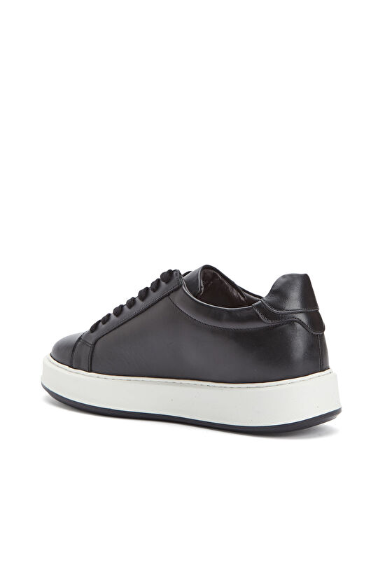 Siyah Günlük Rahat Erkek Deri Sneaker