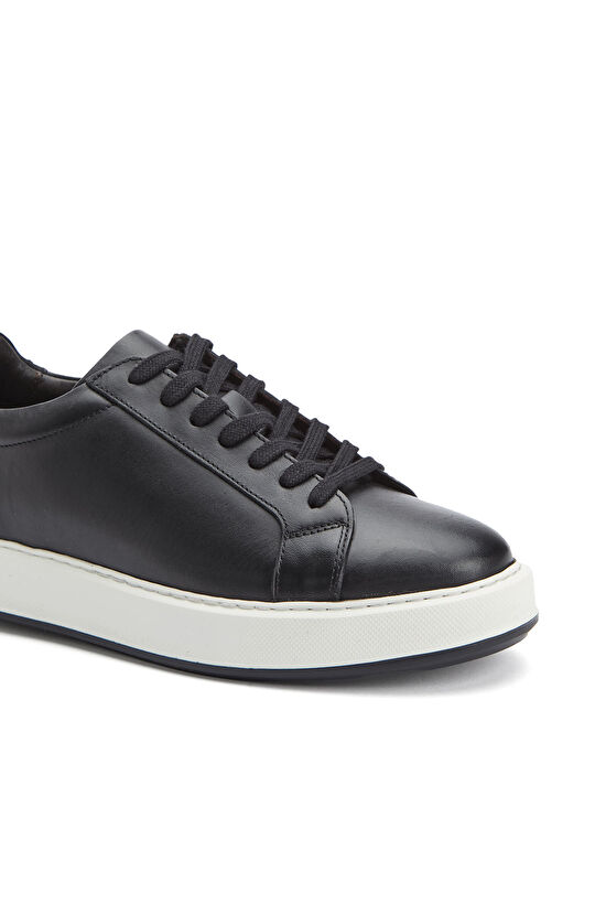 Siyah Günlük Rahat Erkek Deri Sneaker