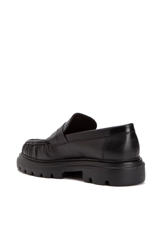 Black Saddle Detailed Men's Leather Loafer