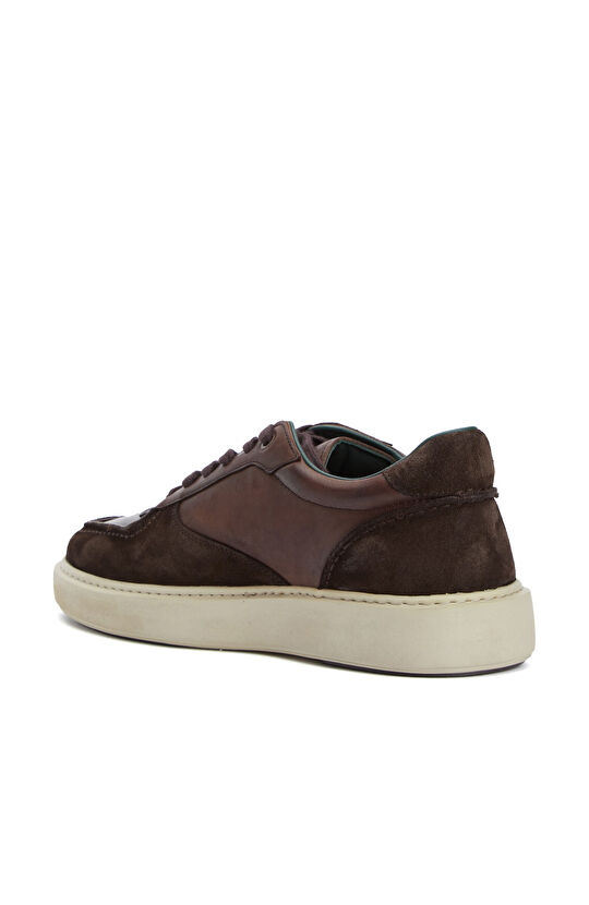 Kahverengi Süet Garnili Erkek Deri Sneaker