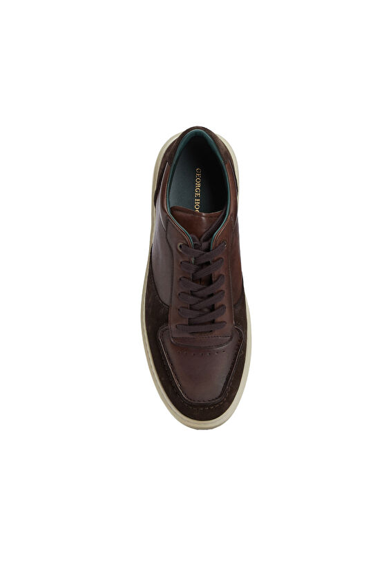 Kahverengi Süet Garnili Erkek Deri Sneaker