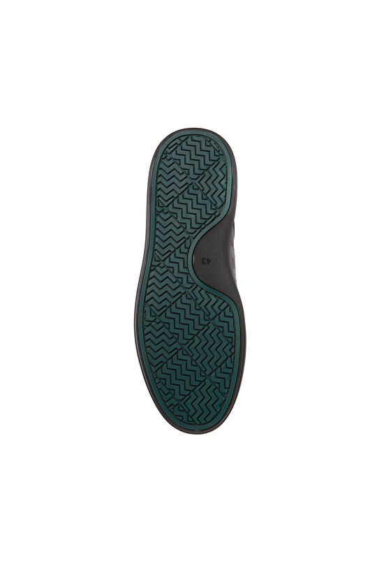 Siyah Baskılı Erkek Deri Sneaker