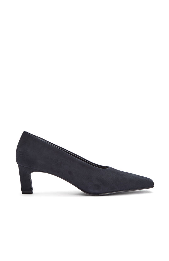 Lacivert Süet Deri Stiletto