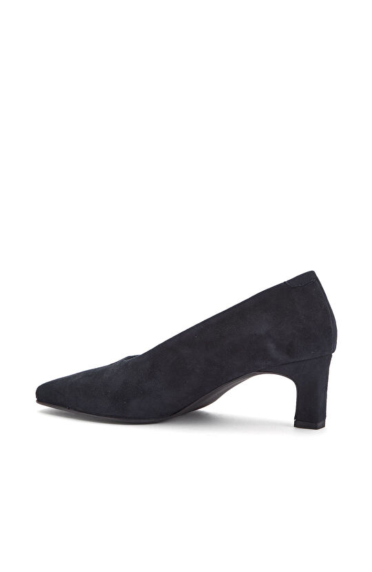 Lacivert Süet Deri Stiletto