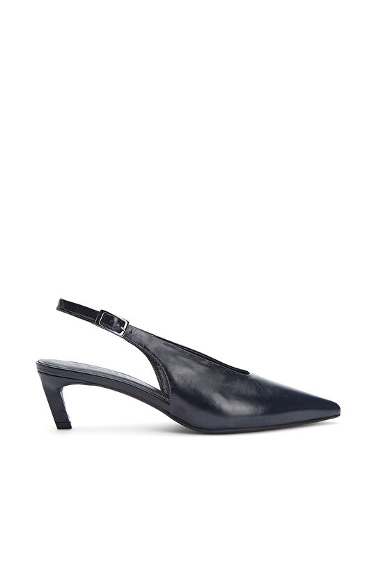 Navy Blue Leather Stiletto