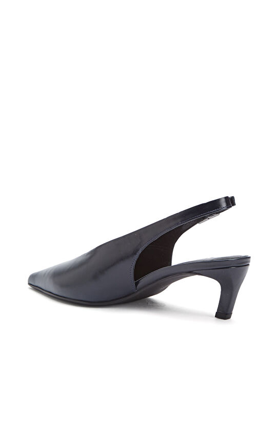 Navy Blue Leather Stiletto