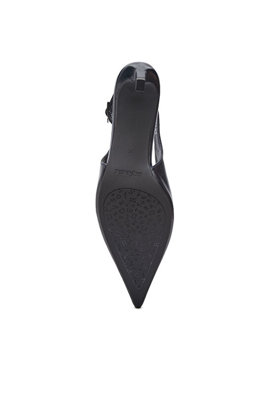 Navy Blue Leather Stiletto