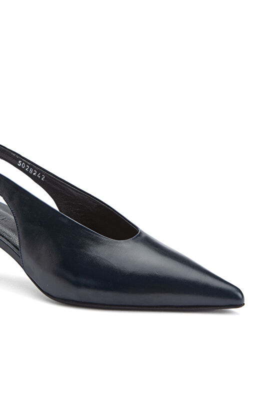 Navy Blue Leather Stiletto
