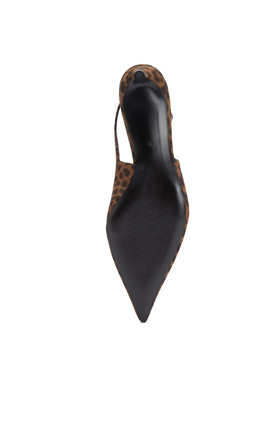 Leopar Desenli Deri Stiletto