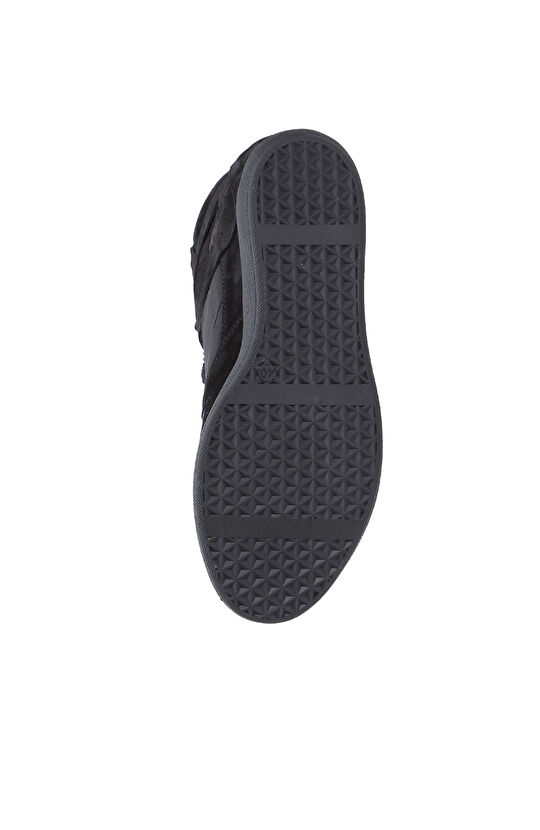 Siyah Gizli Ökçeli Kadın Deri Sneaker