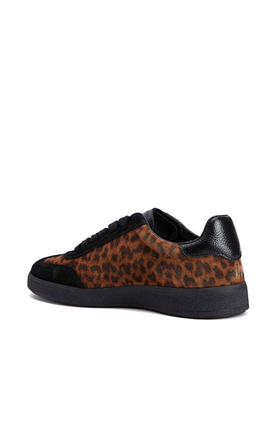 Leopar Desenli Kadın Süet Sneaker