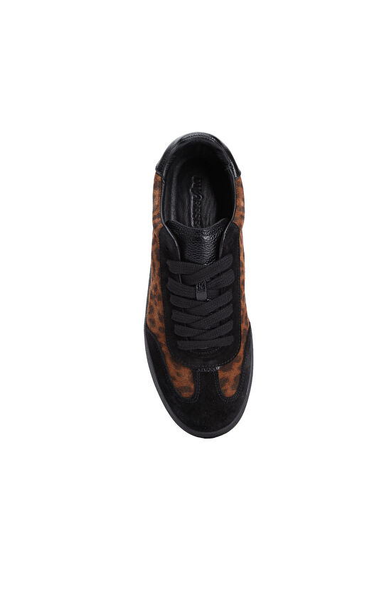 Leopar Desenli Kadın Süet Sneaker