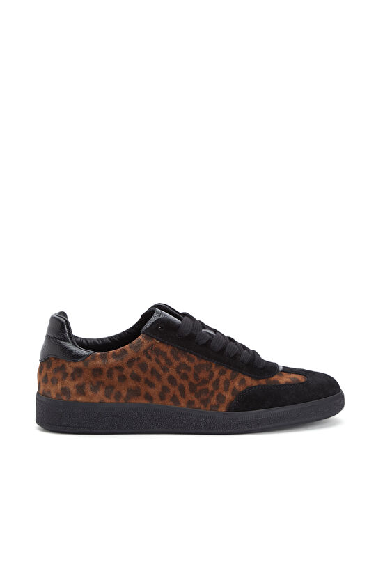 Leopar Desenli Kadın Süet Sneaker