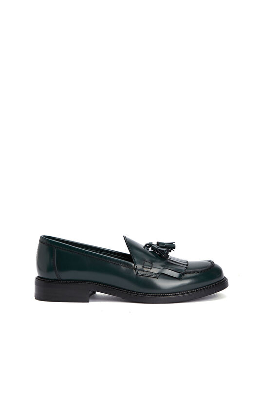 Yeşil Kadın Deri Loafer