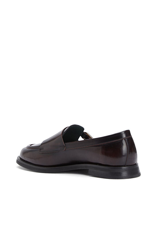 Bordo Toka Detaylı Kadın Deri Loafer