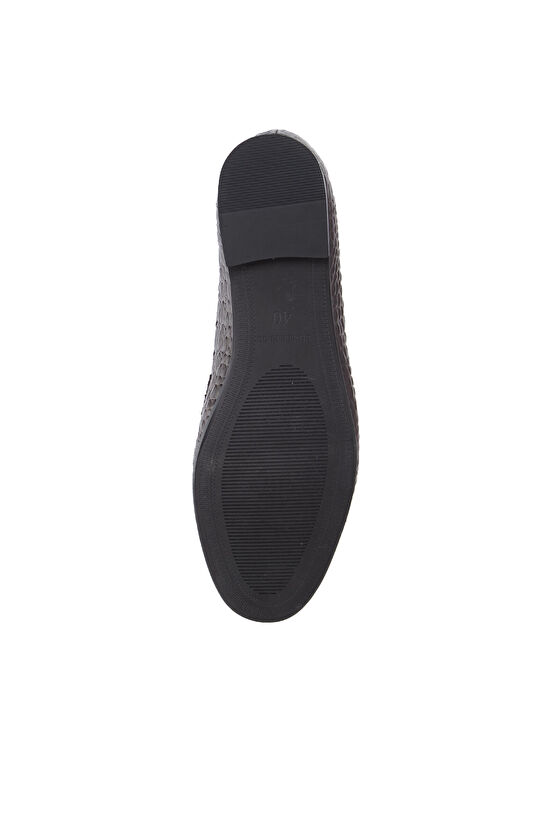 Kahverengi Toka Detaylı Baskılı Kadın Deri Loafer