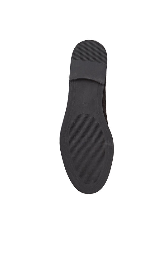 Siyah Bantlı Kadın Süet Loafer