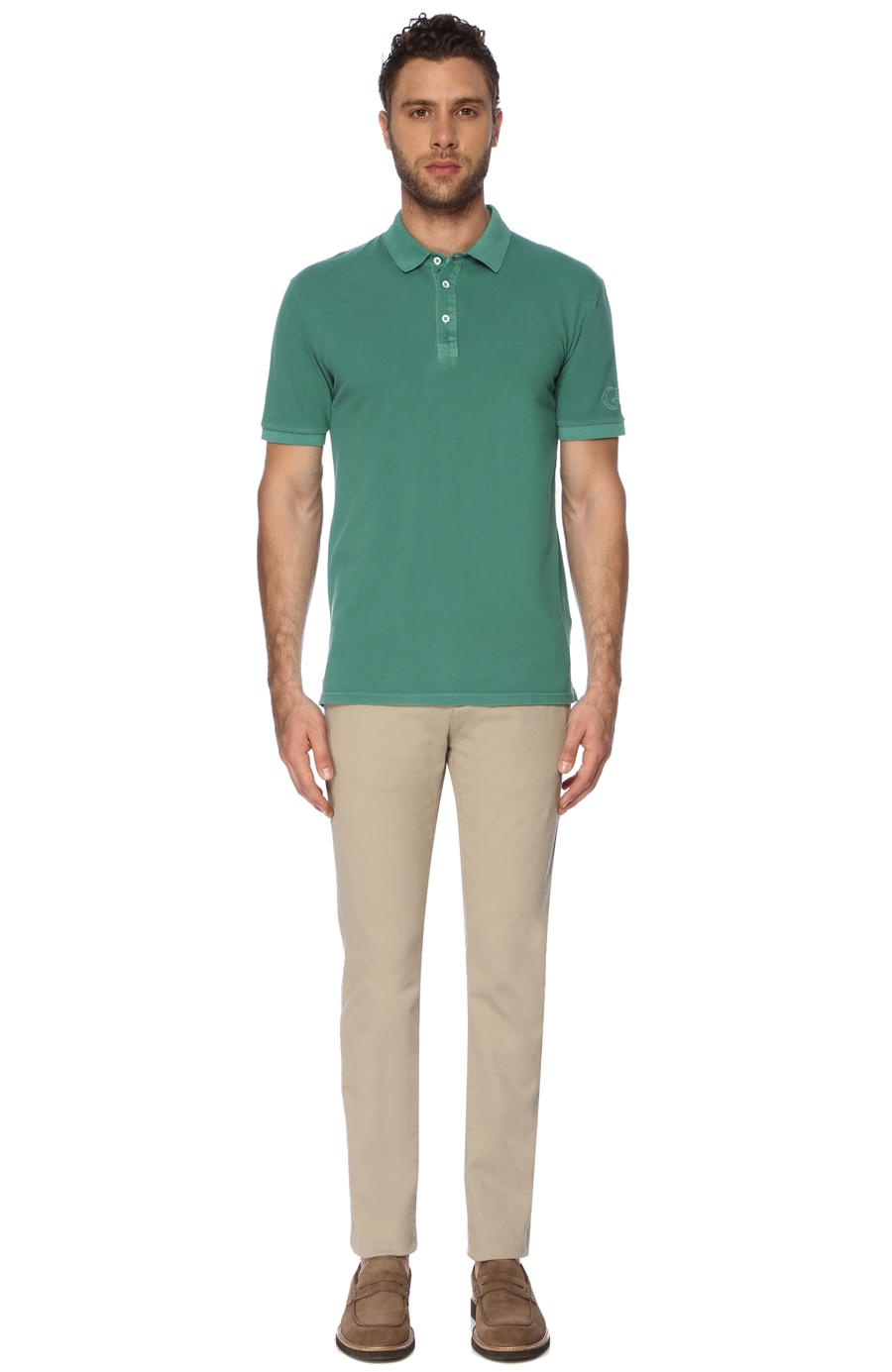 Polo Yaka Slim Fit Yeşil Tshirt