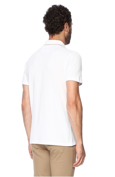 Polo Yaka Slim Fit Beyaz Tshirt