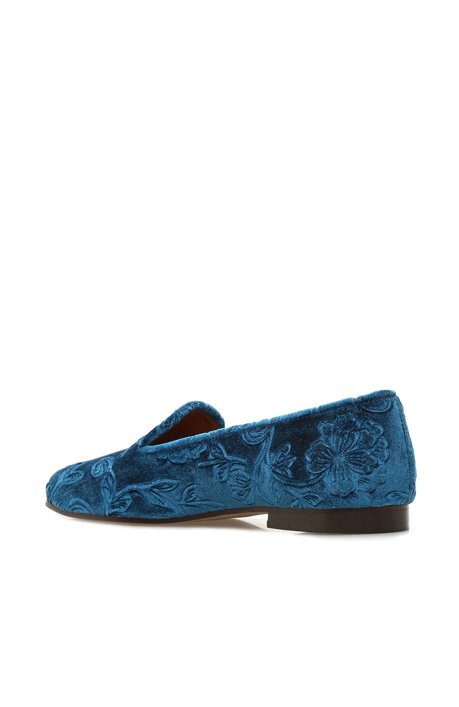 Kadife Mavi Kadın Ayakkabı