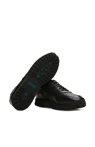 Kroko Siyah Erkek Sneaker