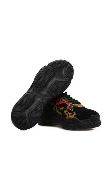 Leopar Siyah Kadın Sneaker