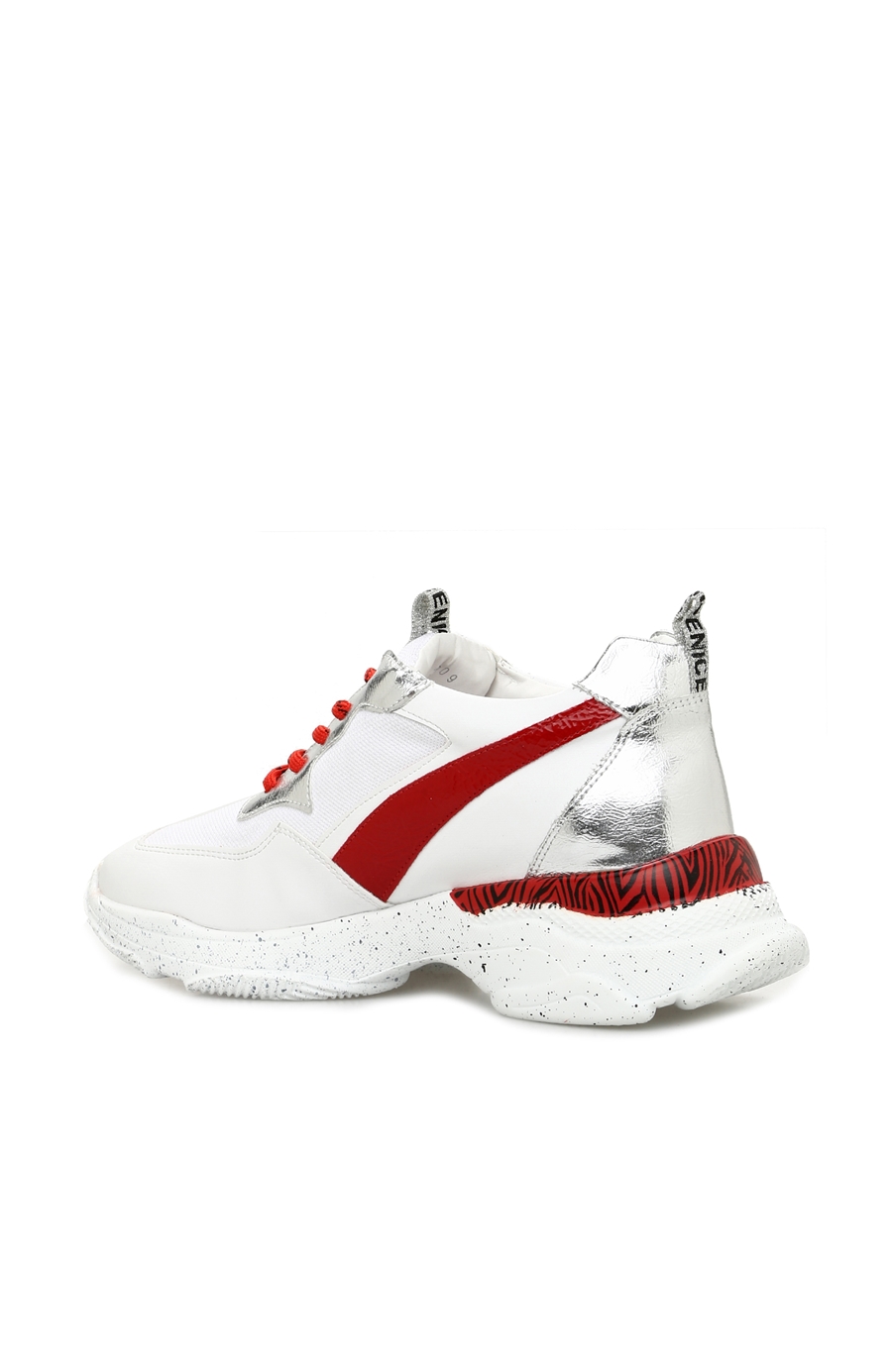 Beyaz Kırmızı Kadın Sneaker