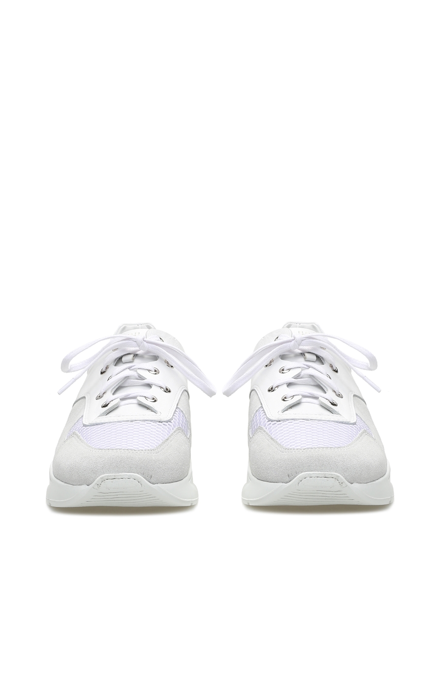 Beyaz Logolu Kadın Deri Sneaker