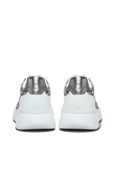 Leopar Beyaz Gri Kadın Sneaker