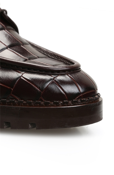 Kahverengi Kroko Erkek Ayakkabı