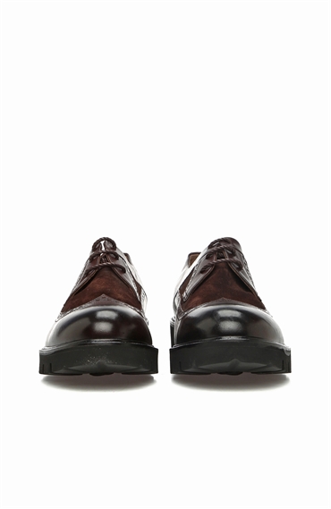 Kahverengi Zımbalı Erkek Deri Ayakkabı