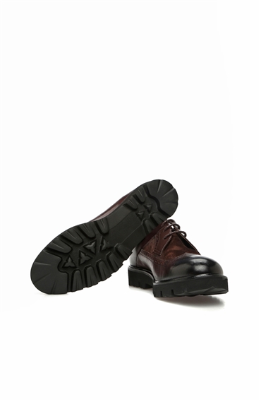 Kahverengi Zımbalı Erkek Deri Ayakkabı