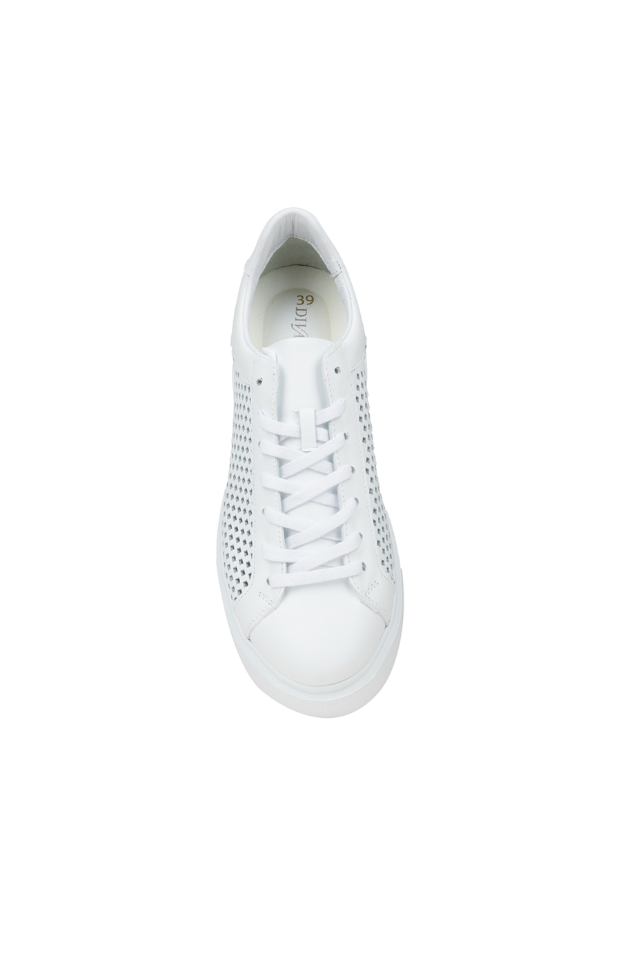 Beyaz File Garnili Kadın Deri Sneaker